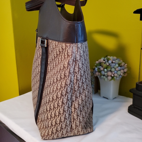 Authentic Christian Dior Vintage Brown Tote Bag - Picture 5 of 15